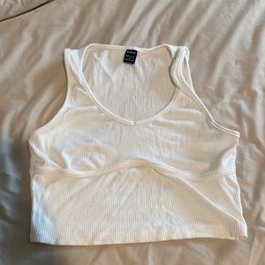 Shein Ribbed Crop Top with Corset Style Ribbing